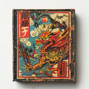 vintage  Japanese  matchbox  dragon  cover  book  illustration  art  graphic  design 1047556