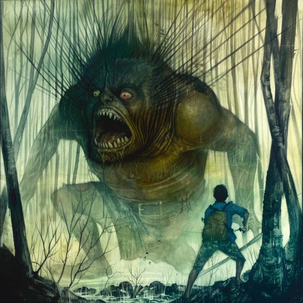monster  woods  horror  painting  1917  nature  creepy  fantasy  art  visual 947471