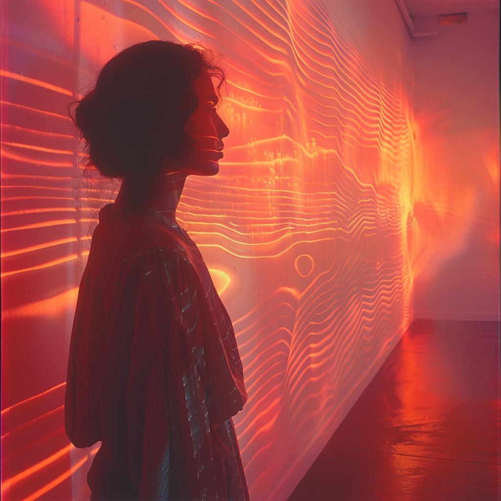quantum  waves  surreal  photography  woman  wall  red  lights  unusual  volumetric 1032492