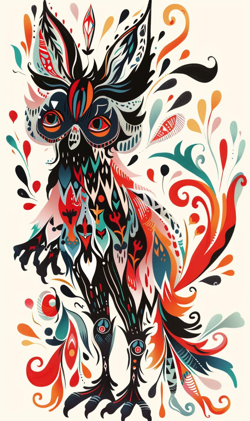 creature  owl  colorful  illustration  fantasy  mythical  abstract  artistic  unique  design 940743