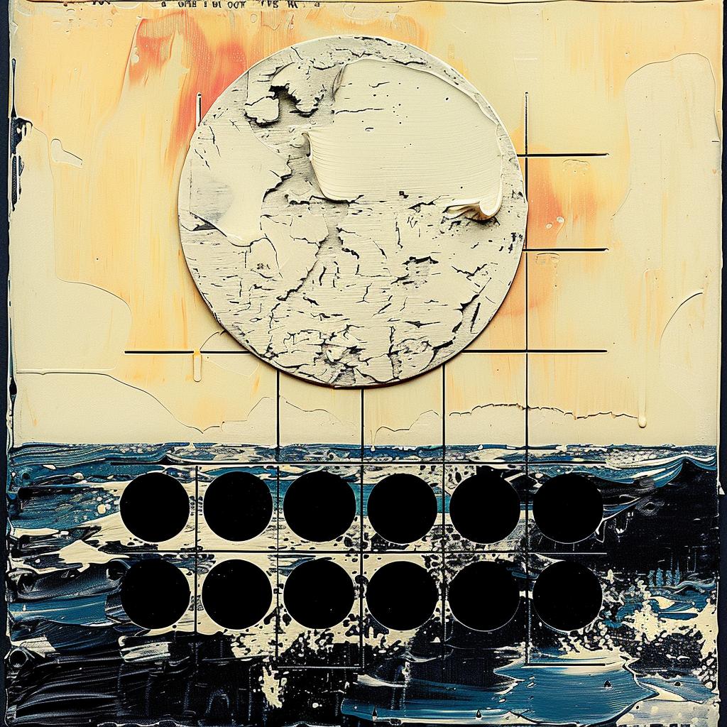 moon  circle  abstract  composition  album  cover  1980s  palette  knife  imperfect 962323