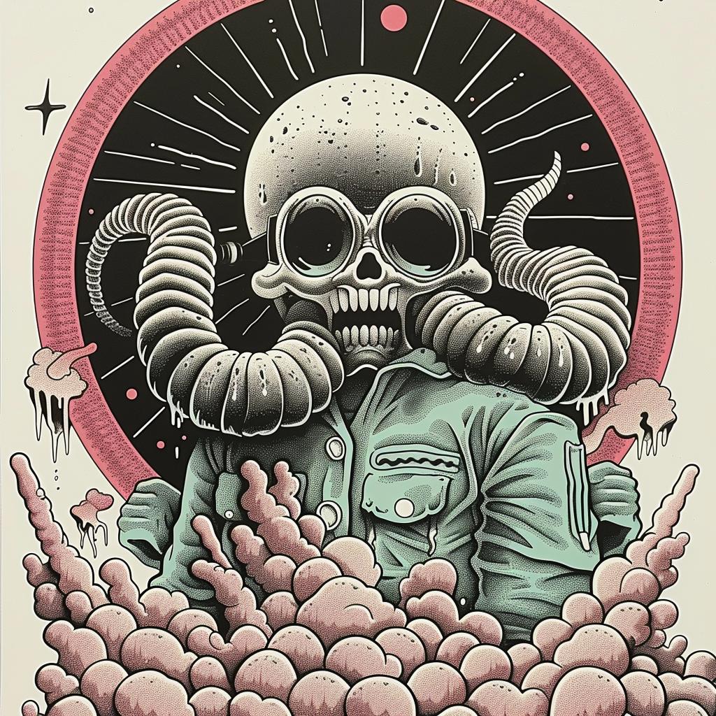 skull  space  helmet  poster  design  graphic  illustration  dark  edgy  art 947323