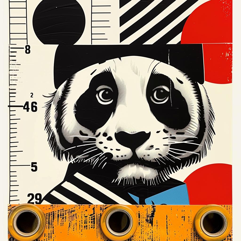 panda  ruler  illustration  cute  bear  playful  happy  colorful  artistic  graphic 1020497