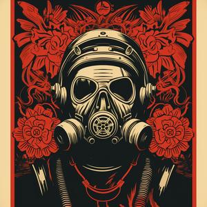 hazmat  worker  mask  symmetrical  design  flowers  background  badge  minimal  simple 1078824