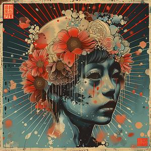 poster  woman  flowers  hair  artistic  colorful  illustrative  feminine  floral  vibrant 1038698