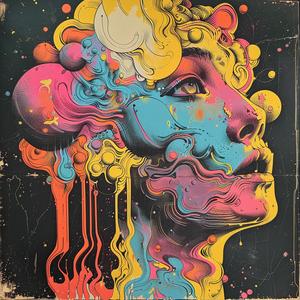 surreal  album  cover  portrait  woman  colorful  paint  symbolist  hyper-realistic  risograph 1079213
