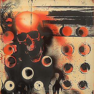 painting  skull  red  background  art  modern  abstract  symbolic  design  dark 1037652