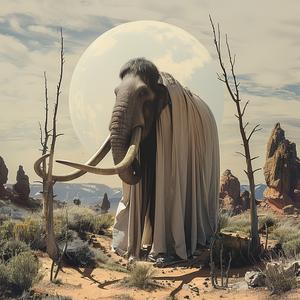mammoth  desert  chromolithography  art  animal  illustration  vintage  wildlife  nature  print 1056676