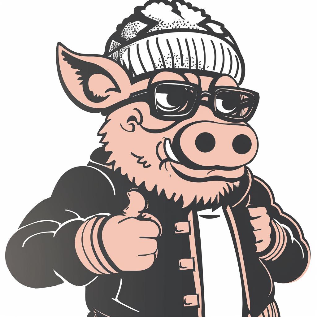 aggressive  streetwise  anthropomorphic  pig  knit  cap  culture  simple  minimal  jacket 958325