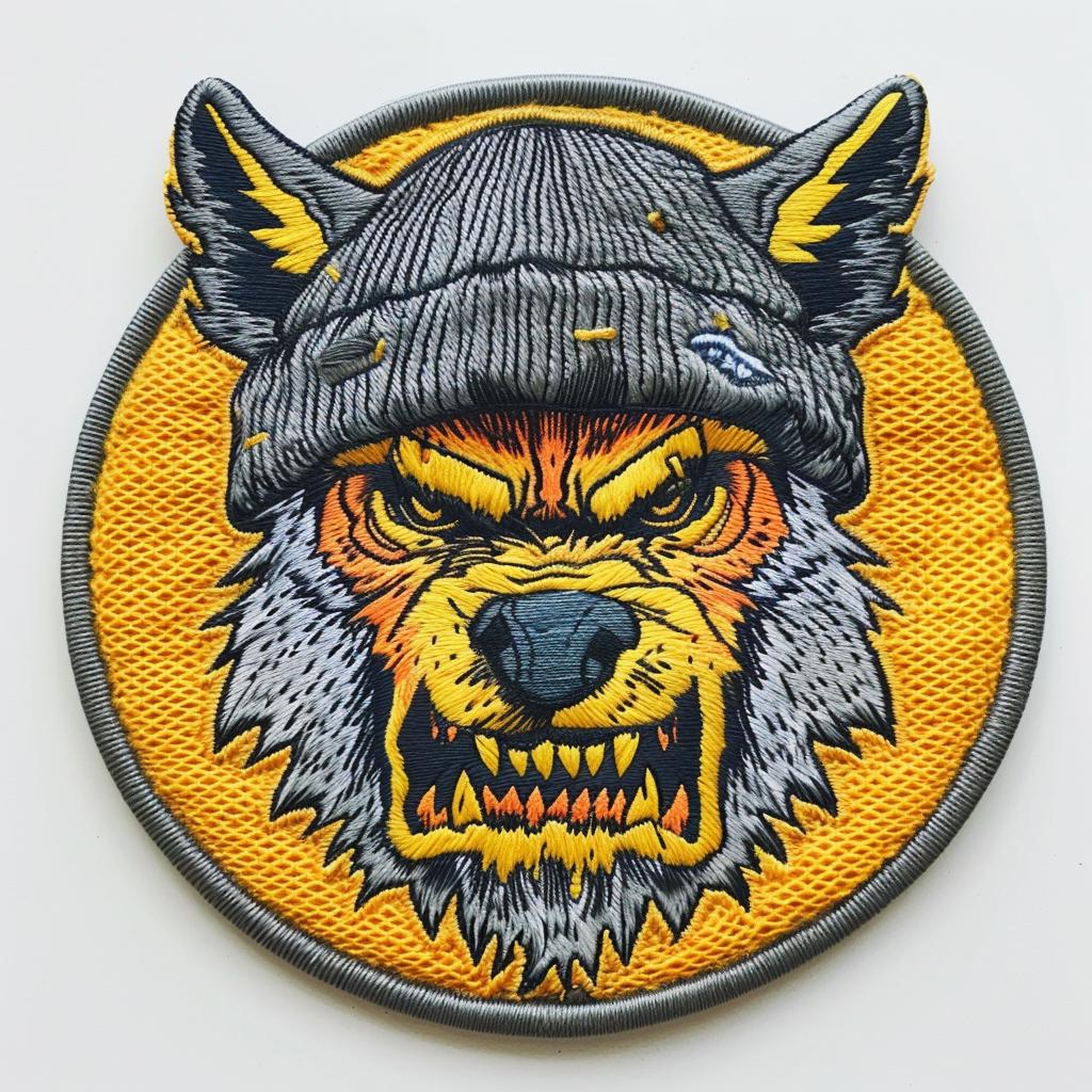 patch  angry  wolf  hat  streetwear  chenille  contrast  stitches  minimal  culture 955126