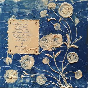encaustic  paint  flowers  poem  palette-knife  impasto  blue  white  artwork  nature 1066454