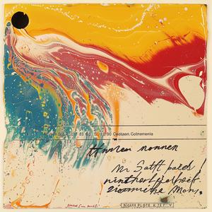 encaustic  paint  Saul  Bass  Peter  Max  red  yellow  blue  swirl 1067634