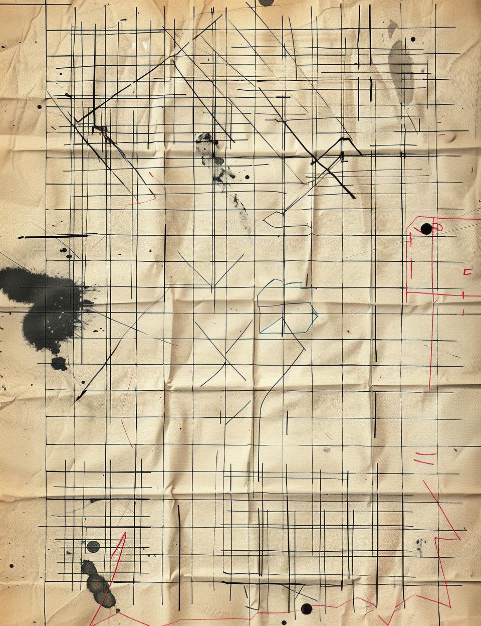 vintage  graph  paper  ink  drawing  scuffed  tape  markings  art  medium 961922
