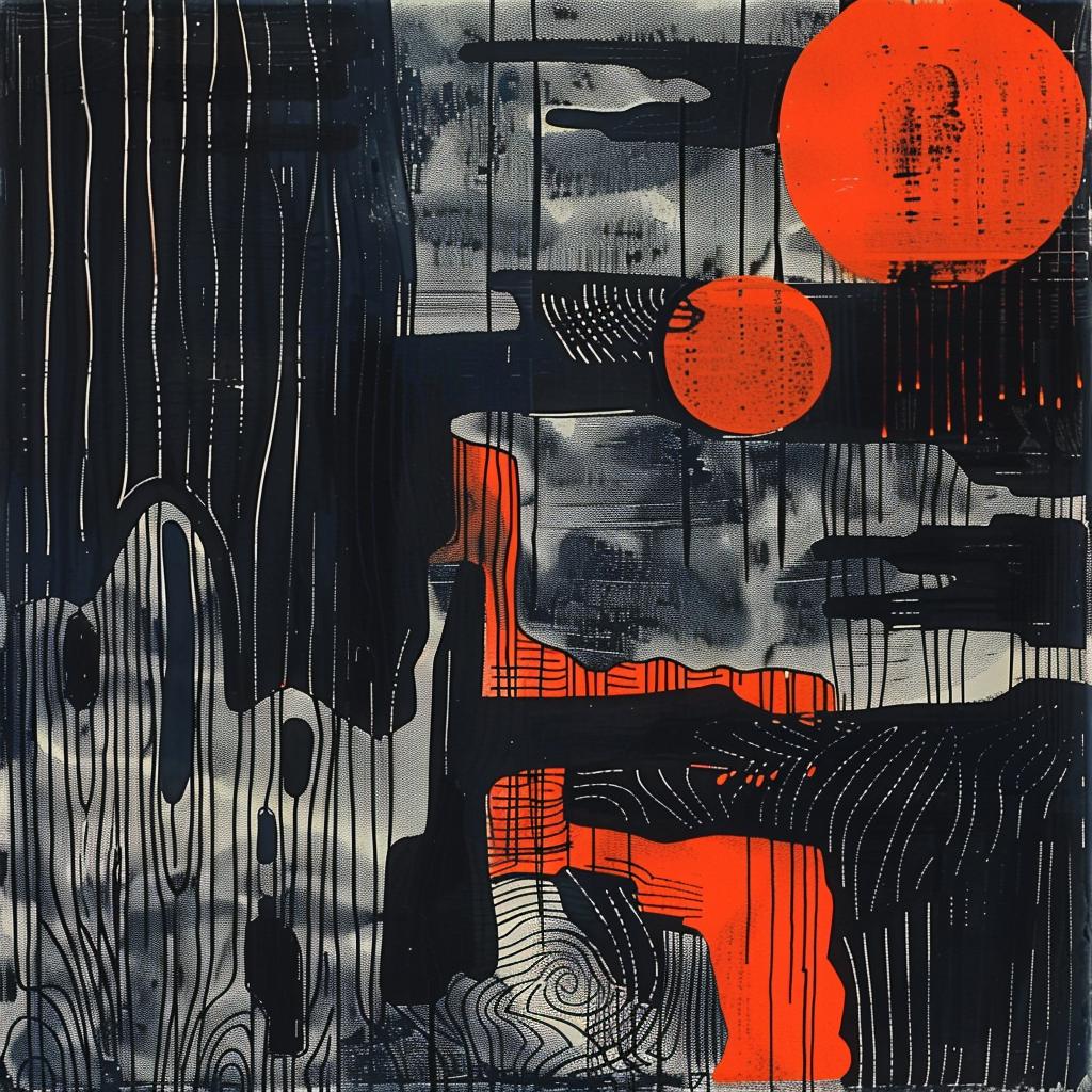 black  orange  colorful  abstract  painting  bold  modern  vibrant  expressive  contemporary 936351