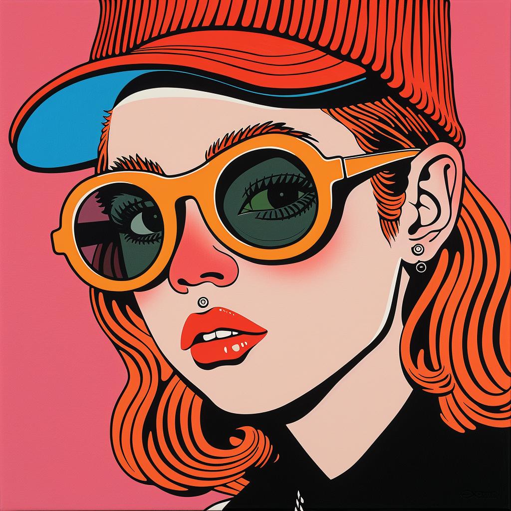 album  cover  FLCL  Jamie  Hewlett  pop  art  painting  sunglasses  hat 1024609