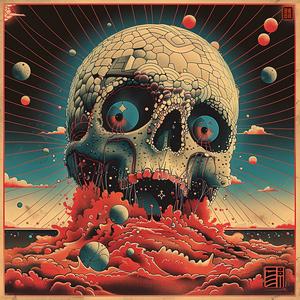 album  skull  darkarts  synthwave  graphic  poster  minimal  symmetry  design  vintage 1038912