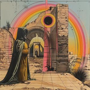 ArtNouveau  Surrealism  pointillism  gold  indigo  teal  grimreaper  dark  rainbow  woman 1037087