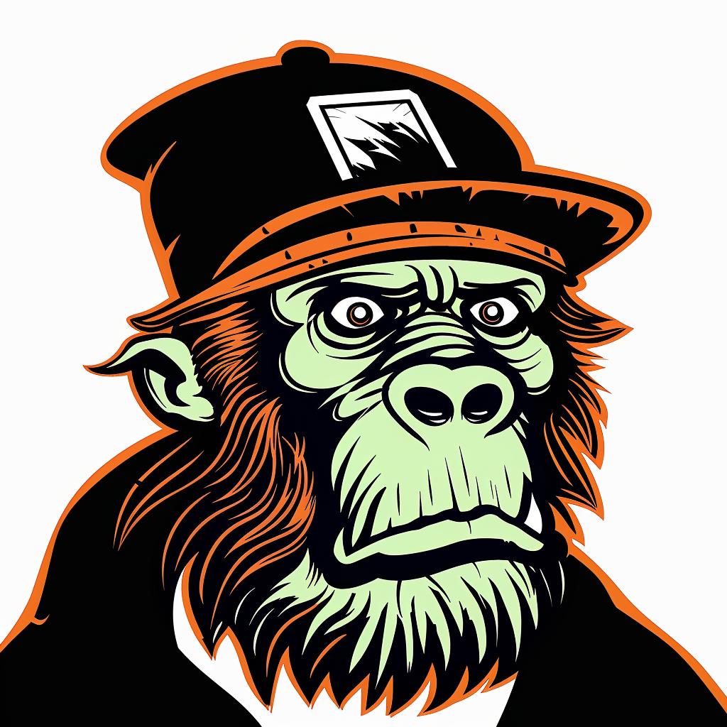 gorilla  hat  angry  expression  wildlife  character  illustration  art  humor  playful 939911