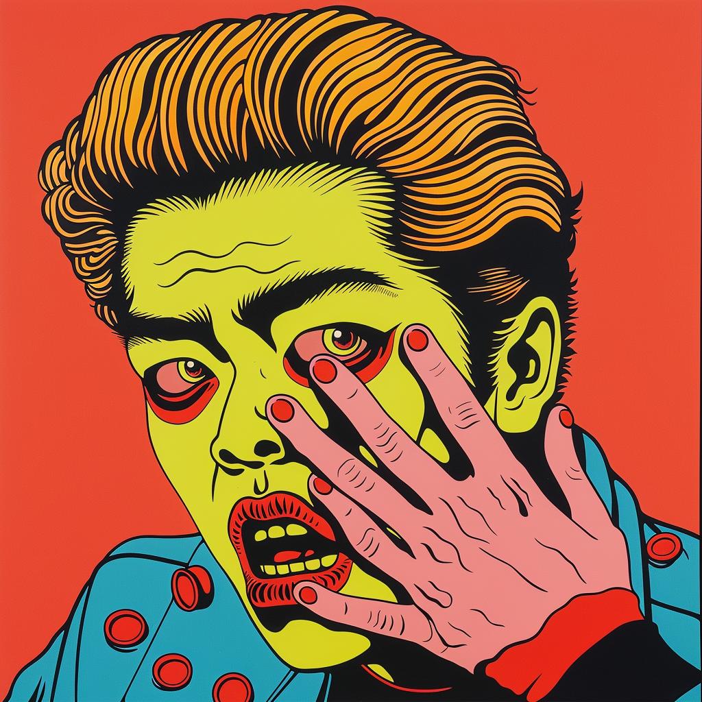 zombie  pop  art  painting  face  expression  dark  horror  graphic  illustration 1021415