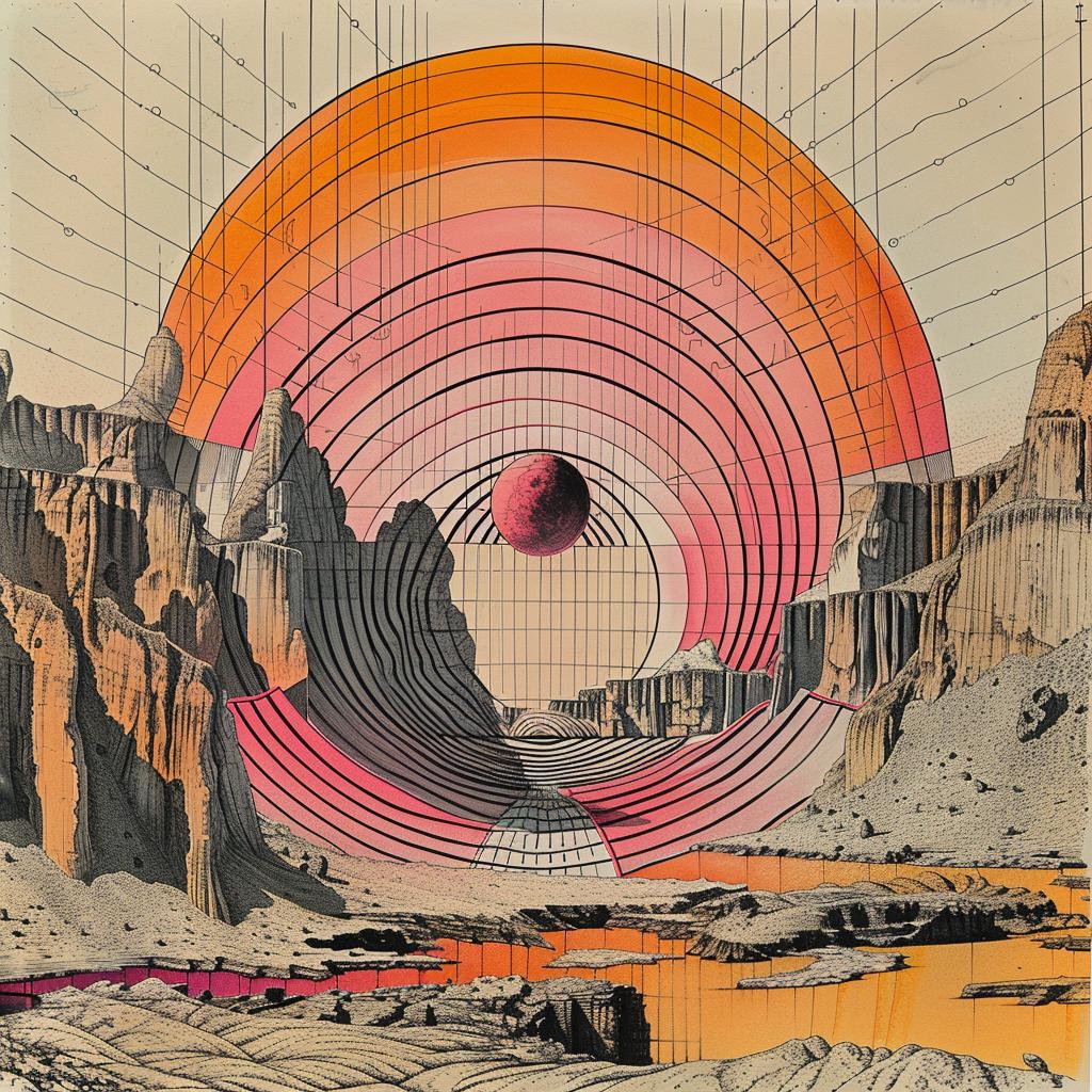drawing  mountain  orange  sun  nature  landscape  artwork  colorful  abstract  scenery 941885