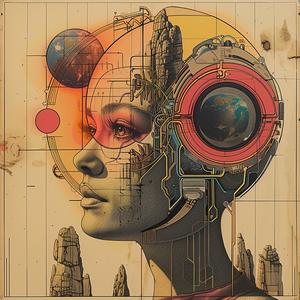 album  cover  woman  robot  futuristic  art  symbolist  surreal  detailed  creative 1037043
