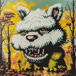 bear  white  mouth  minimal  chromolithography  Maurice  Sendak  whimsical  animal  art 1037440