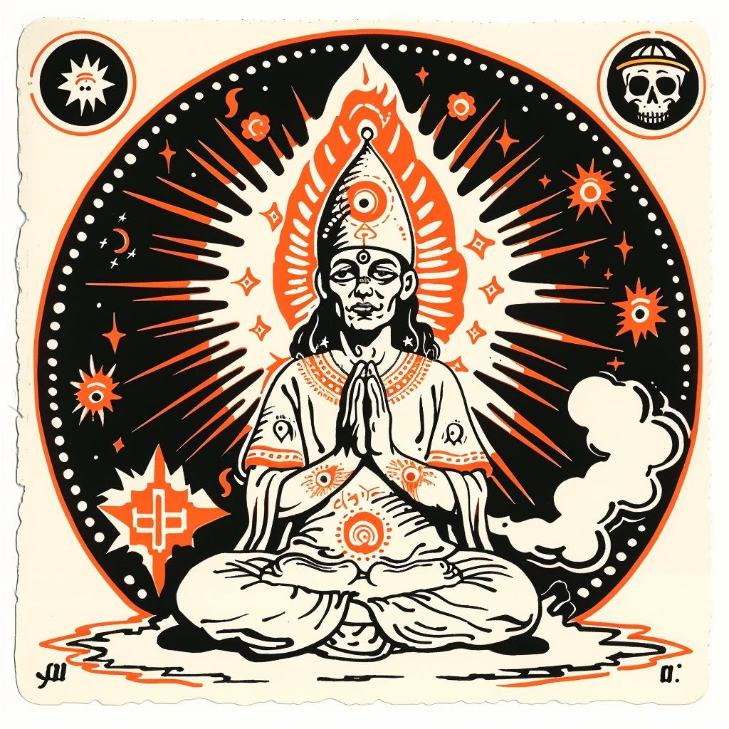 provocative  naturalistic  spiritual  terror  dark  occult  art  drawing  lotus  position 935593