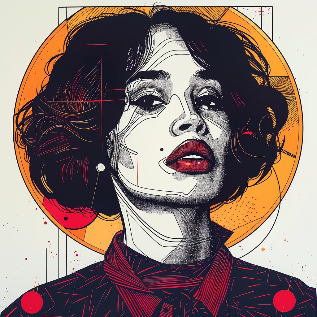 PopArt  KerryWashington  redlipstick  facepaint  shorthair  model  TroyBrooks  abstract  vibrant  expression 938935