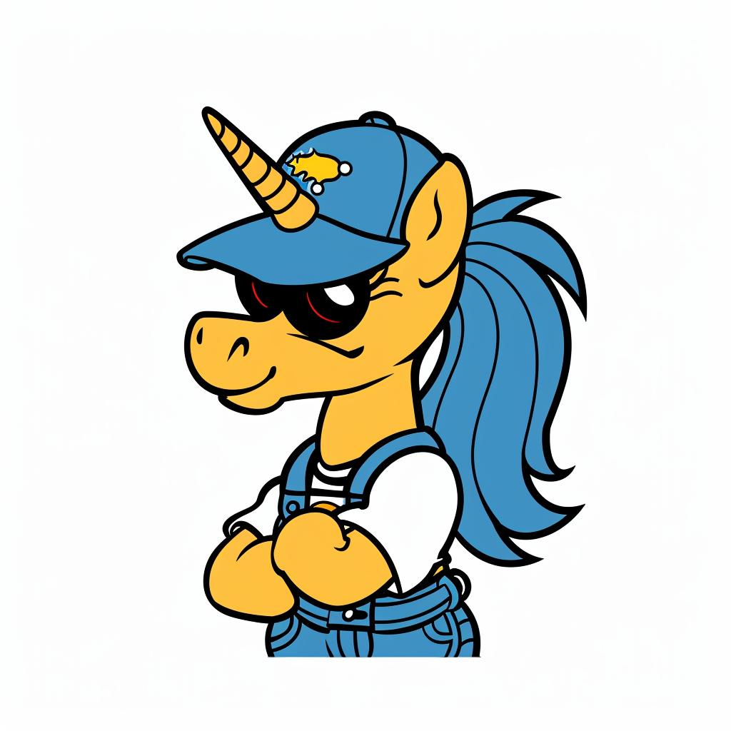 aggressive  pony  cartoon  streetwise  minimal  cap  blue  yellow  culture  urban 958862