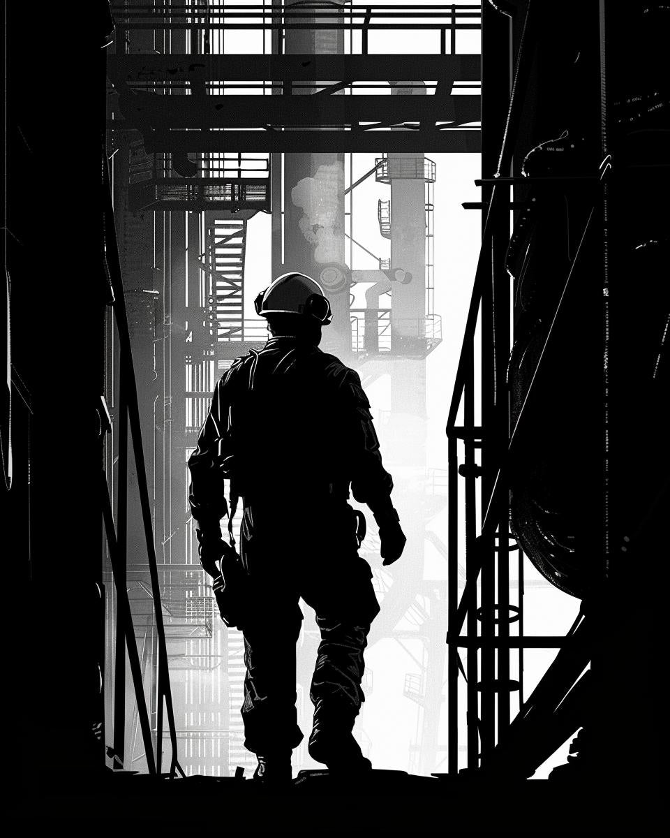 illustration  silhouette  worker  factory  black  white  full-body  dark  profile  labor 953951