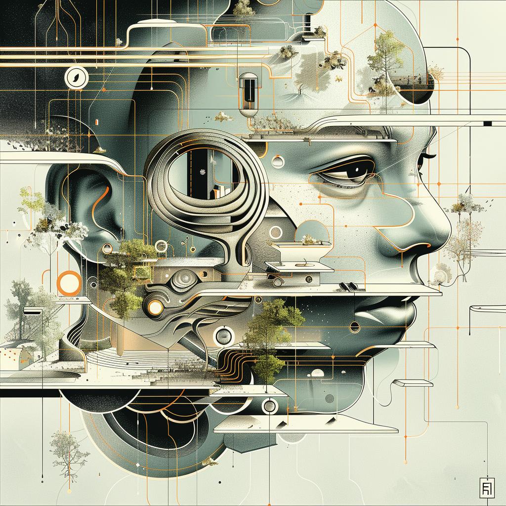 digital  art  human  head  computer  axonometric  view  stylize  illustration  3D 966310