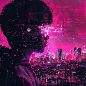 synthwave  aesthetic  photonegative  city  hoodie  glasses  urban  vibrant  neon  vintage 1039024