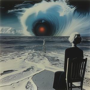 woman  chair  ocean  wave  surreal  contemplation  art  nature  abstract  flow 1079463