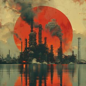 industrial  factory  Moebius  minimalism  abstract  negative space  smoke  detailed  fantasy  clouds 1040575