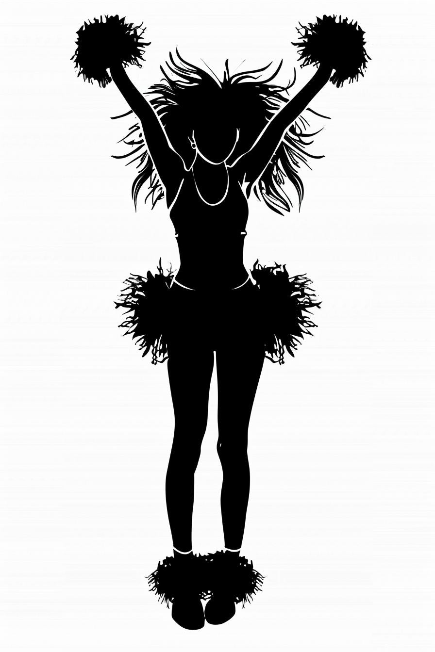 silhouette  cheerleader  arms  up  vector  white  background  SVG  action  minimal 954387