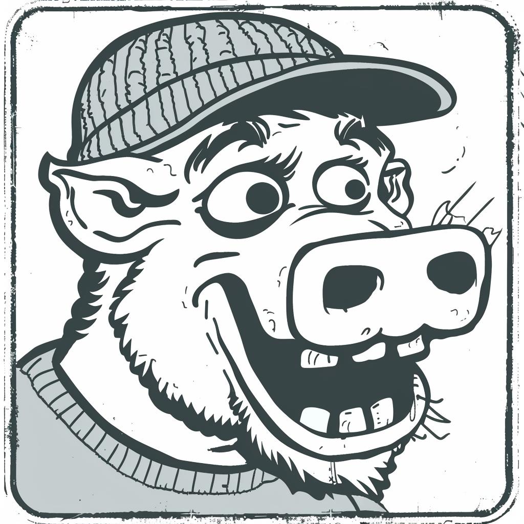 aggressive  streetwise  anthropomorphic  pig  knit  cap  culture  simple  minimal  sweater 958323