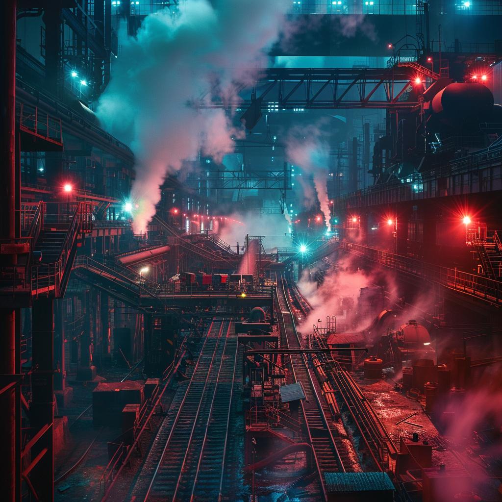 industrial  factory  dark  smoke  windows  molten  steel  color  lighting  awards 965341