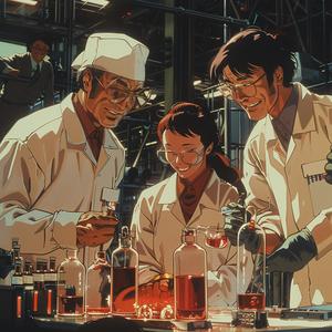 anime  scientists  lab  minimalist  cyberpunk  exaggerated  colorful  expressive  creativity  scene 1075421