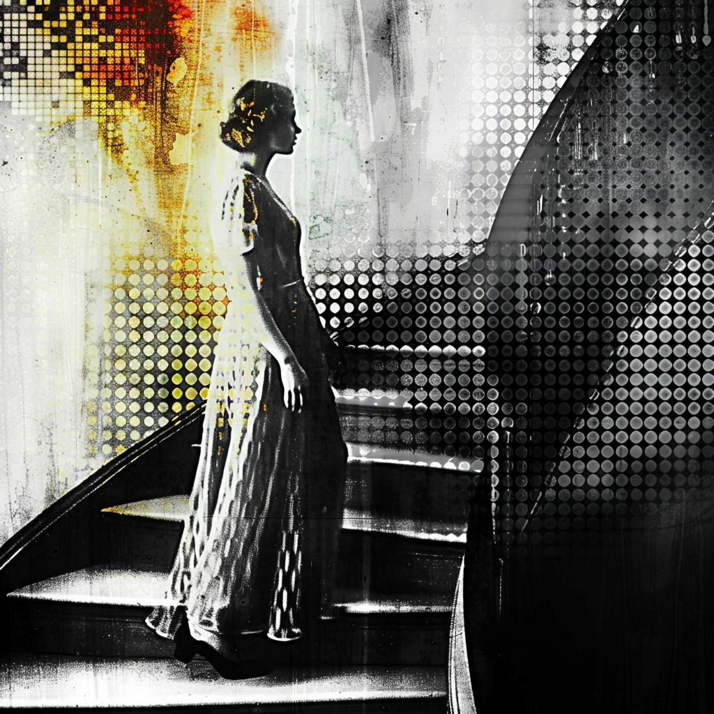 halftone  pop  art  deco  housewife  collage  Washington  absurdism  textured  stairs 1020919