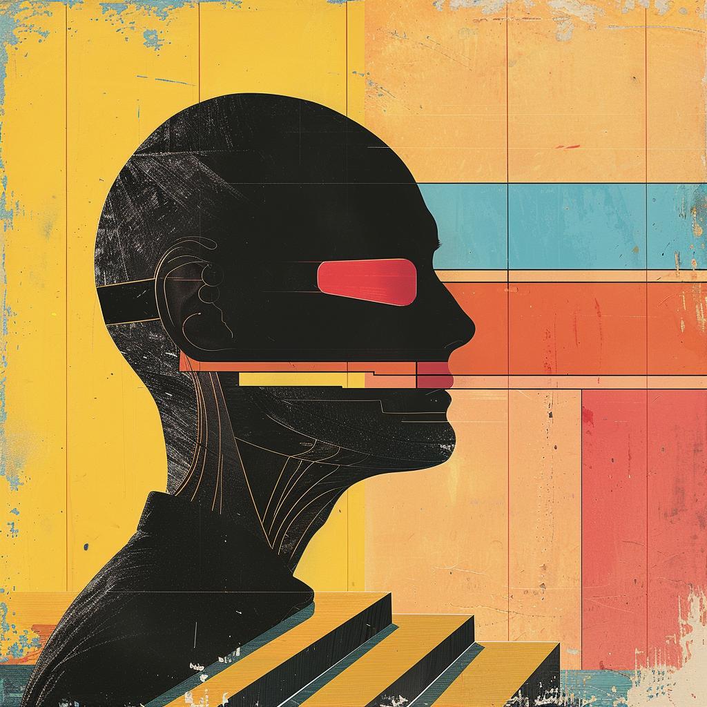 surreal  album  cover  hyper-realistic  screenprinting  man  head  red  eye  art 961609