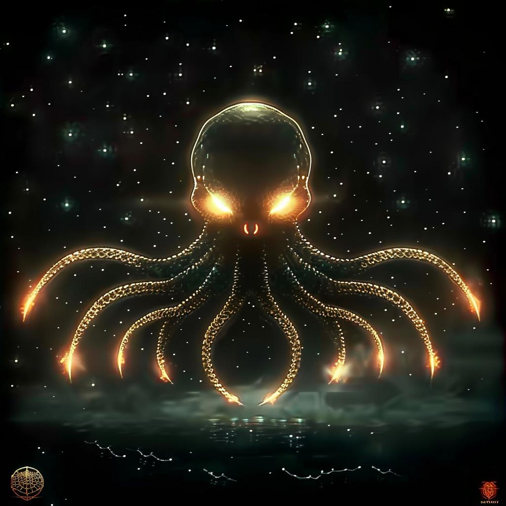 octopus  glowing  dark  mystical  tentacles  fantasy  art  design  creature  vivid 945652