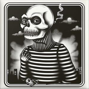 black  white  drawing  skeleton  striped  shirt  graphic  art  illustration  monochrome 1073504