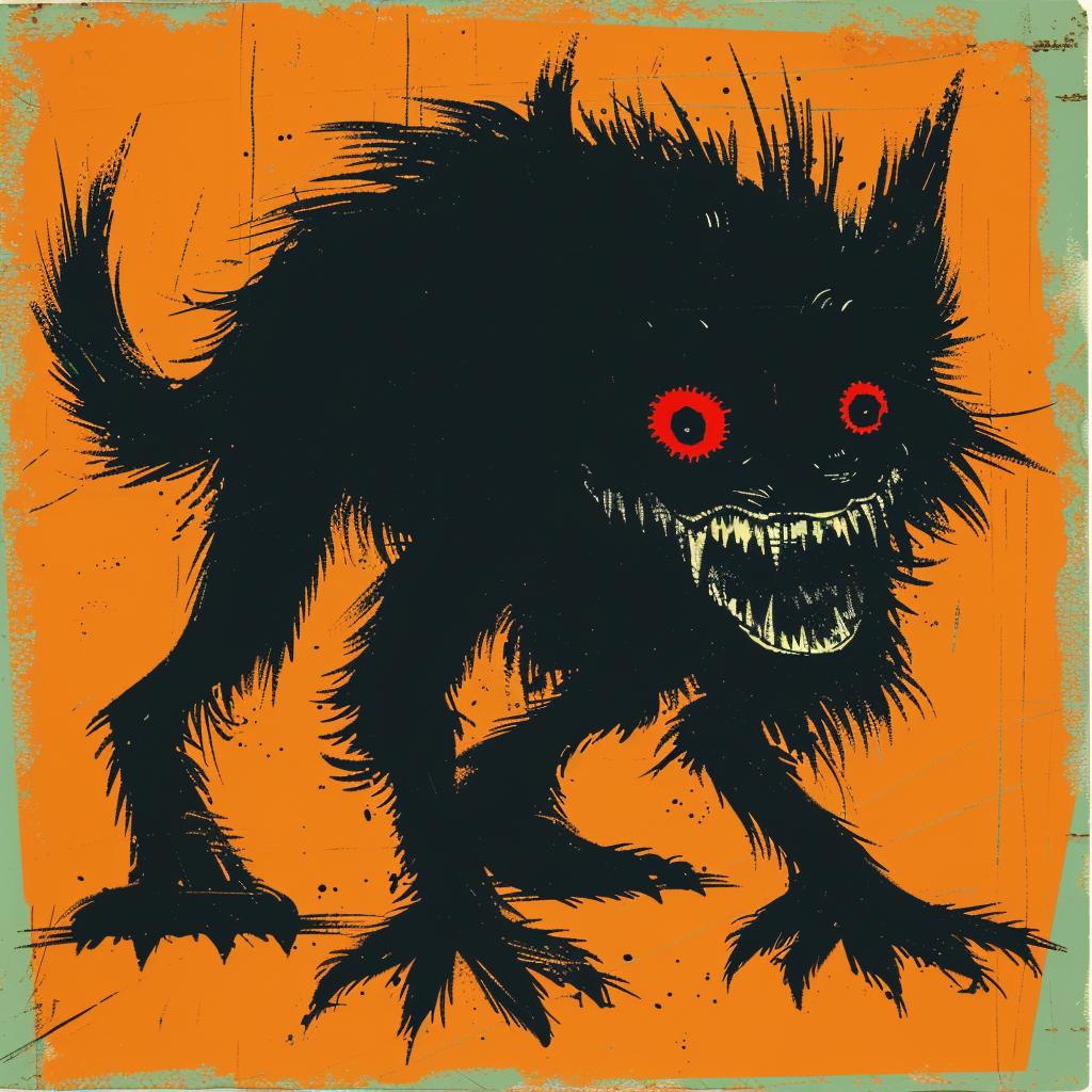 monster  black  orange  creature  illustration  dark  fantasy  scary  poster  art 928979
