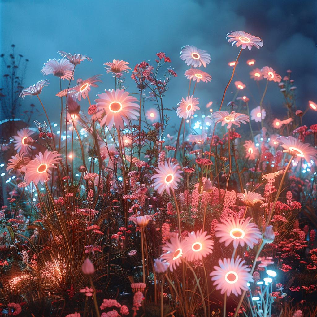 album  cover  neon  flowers  lights  flowerpunk  colorful  explosion  vibrant  art 976644