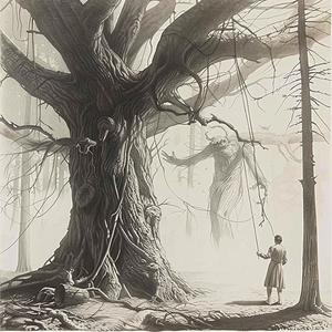 tree  person  drawing  horror  monster  nature  standing  eerie  figurative  dark 1036844