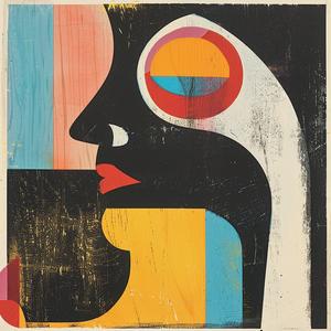 surreal  blockprint  woman  bird  abstract  Guy Aroch  Saul Bass  Etel Adnan  colorful  painting 1062615