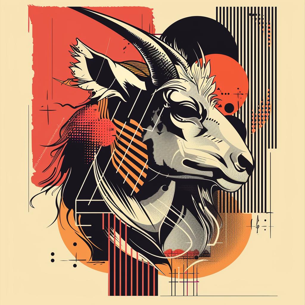 mythical  creature  hybrid  animal  goat  horn  geometric  halftone  fantasy  unique 939594