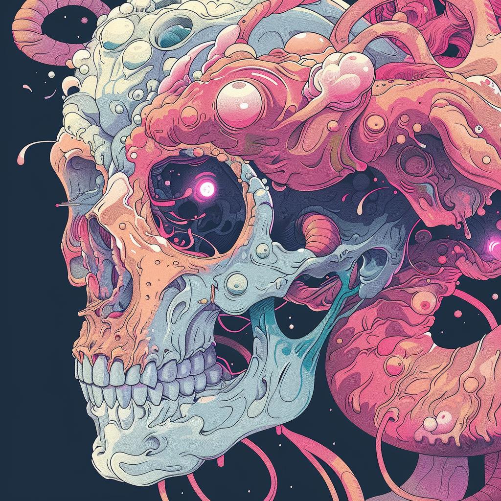 surreal  album  cover  hyper-realistic  screenprinting  chromoluminosity  axonometric  cyborg  Nychos  minimal 961657
