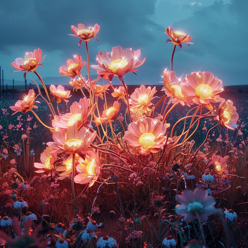 surreal  album  neon  flowers  creative  light  colorful  art  vibrant  style 976751