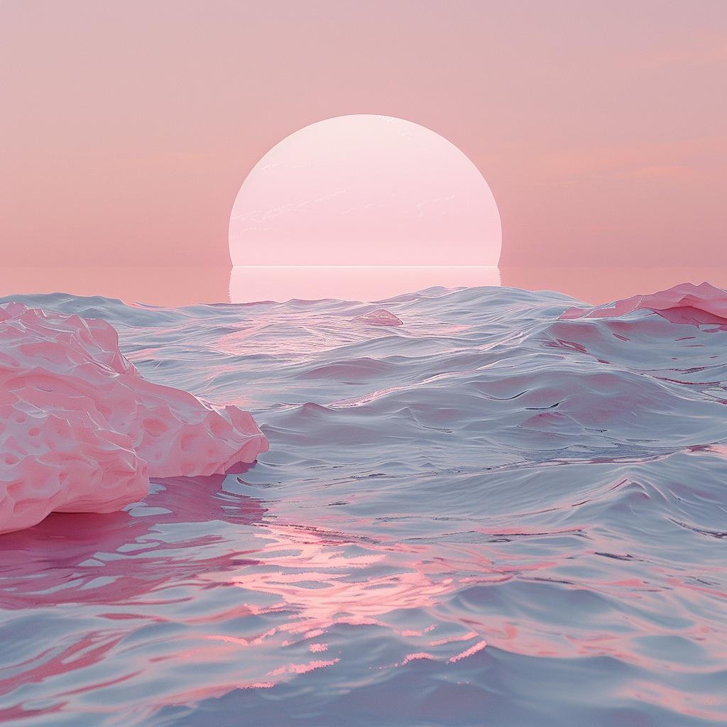 album  sunset  ocean  pink  hyper-realistic  animation  minimalist  playful  depth  vibrant 936759